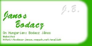 janos bodacz business card